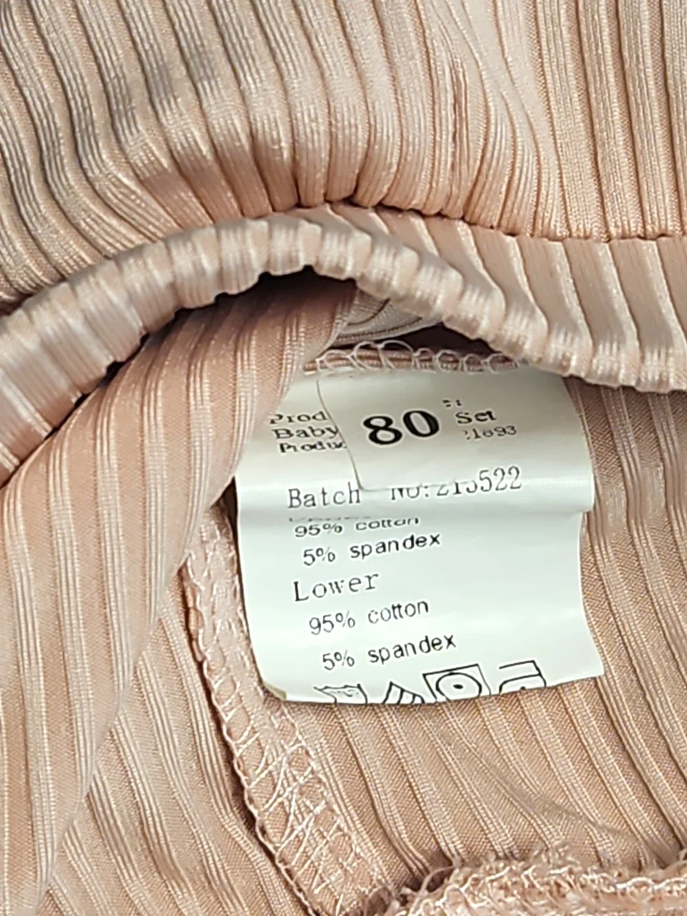 No Brand Girls' Pleated Flare Leggings - Blush Pink Size 80 12-18 Months